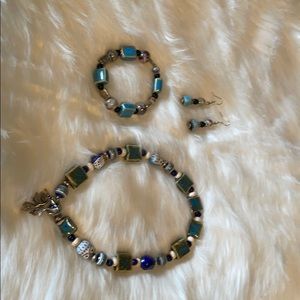 Jewelry Set with Necklace, Bracelet & Earrings